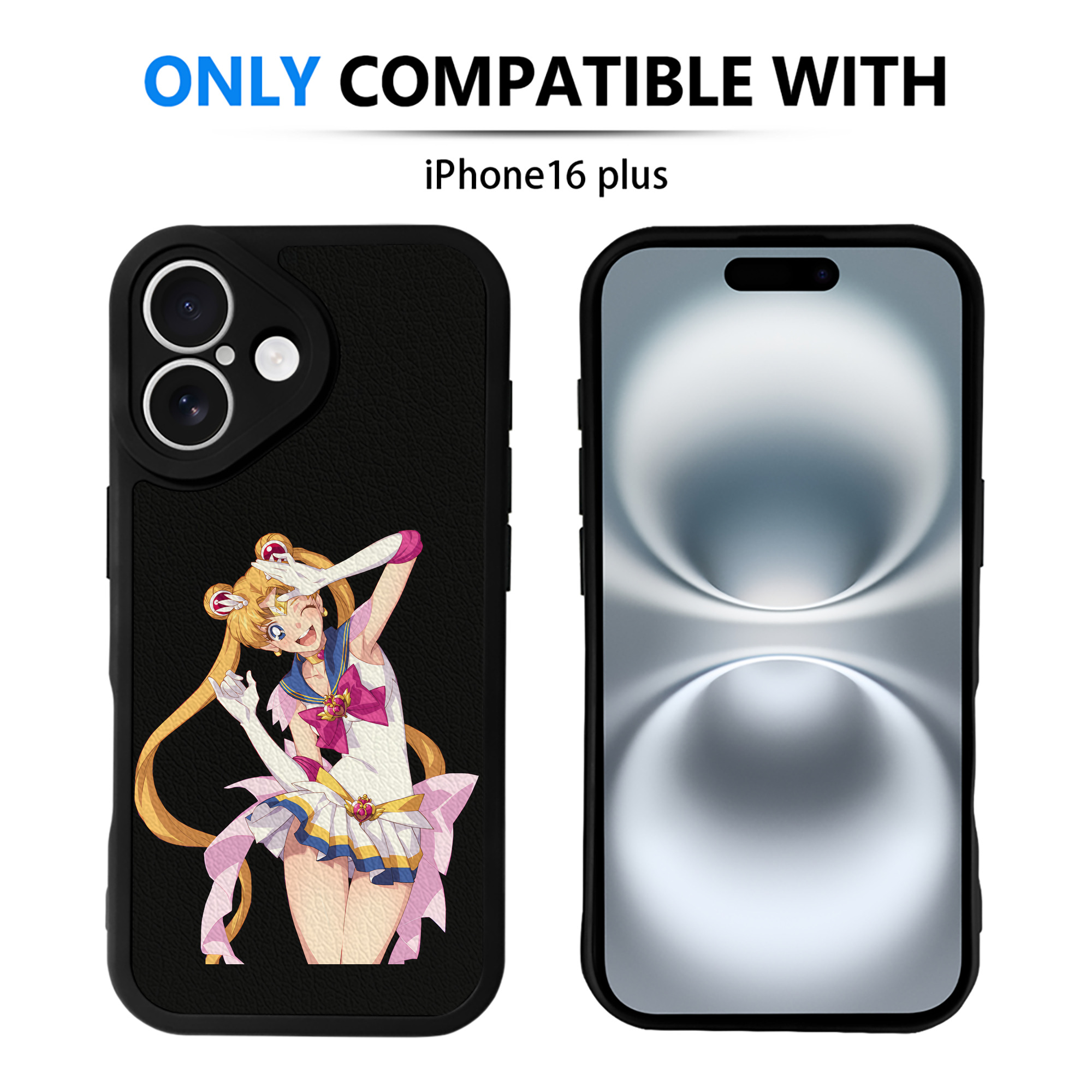 （画像用） 美少女戦士セーラームーン 月野 うさぎ つきの うさぎ Sailor Moon Tsukino Usagi 【iPhone 16シリーズ対応】シリコンスマホケース（レザー調） 材質：シリコン
